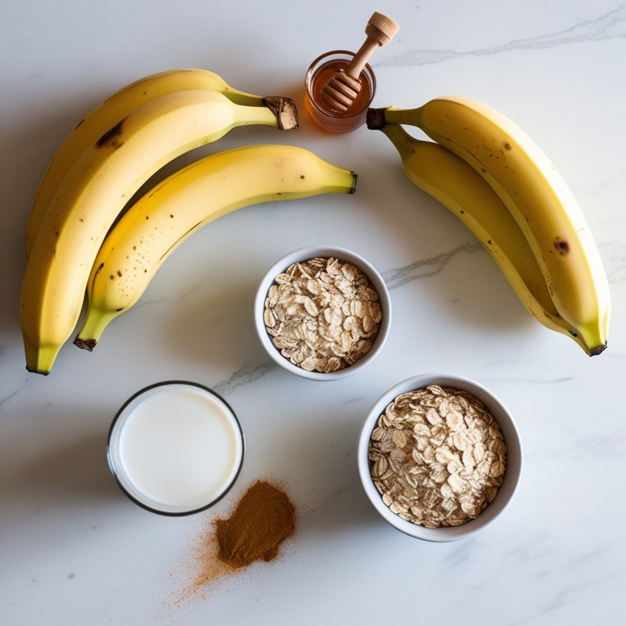 Ingredientes essenciais para vitamina de banana perfeita com banana madura e leite fresco